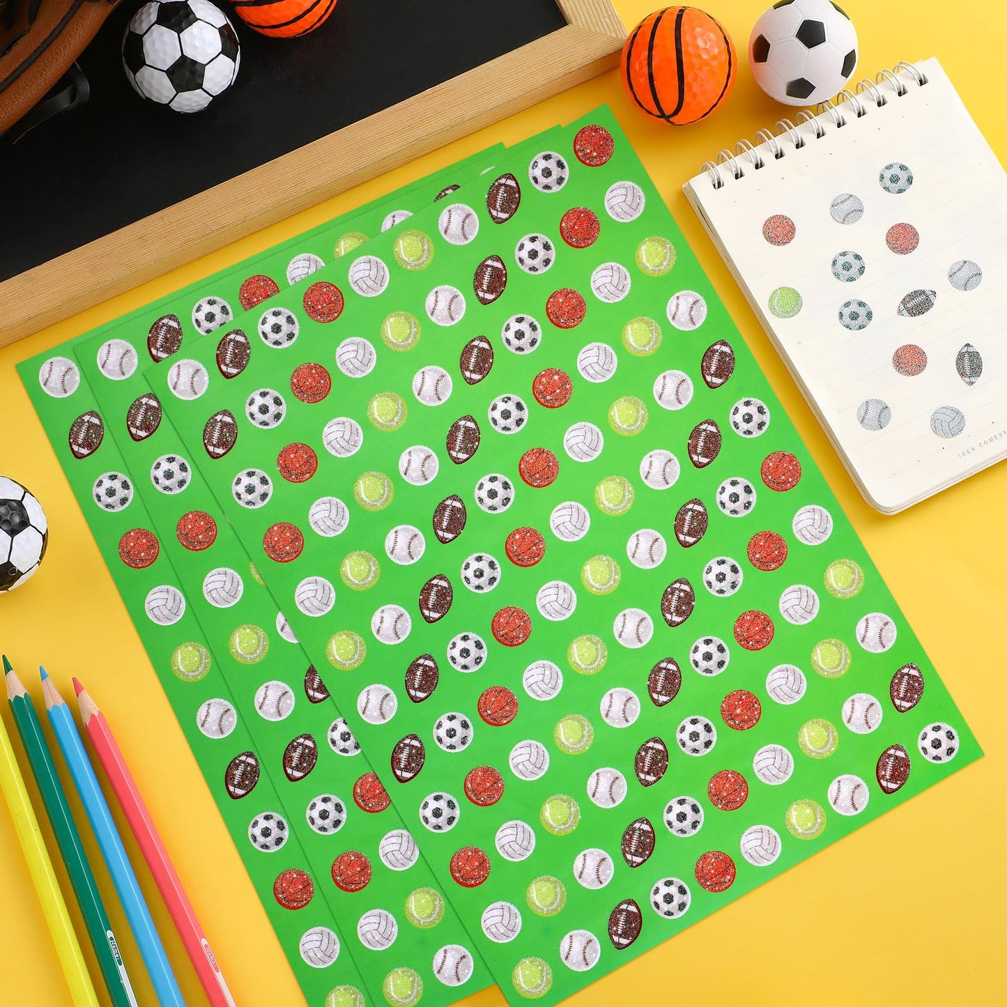 Lincia 1200 Pcs Ball Glitter Stickers Sparkly Small Stickers For Kids Toddlers Teacher Reward Sheet Incentive Charts Classroom S