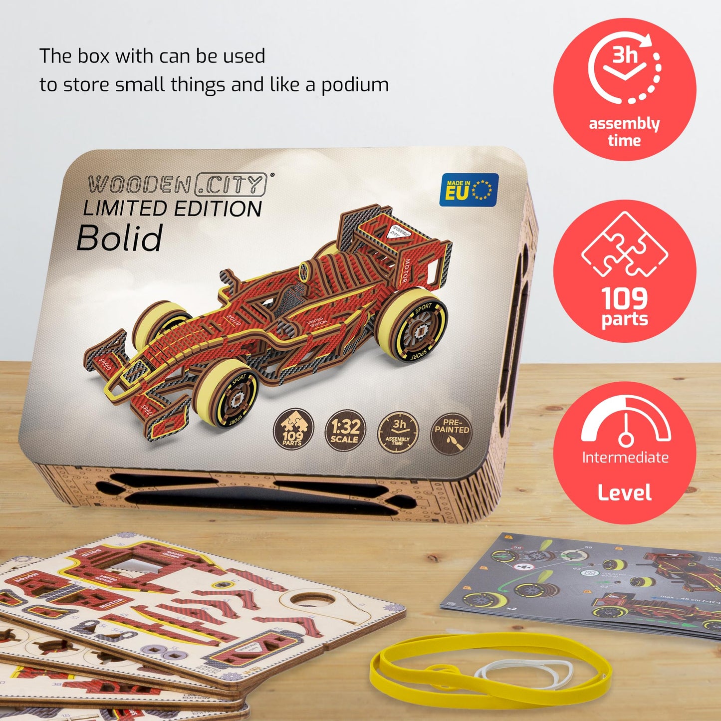 Wooden.City Engineering Diy Wooden Model To Built - Model Car Kits - Premium 3D Wooden Puzzles For Adults - Detailed Model Kits