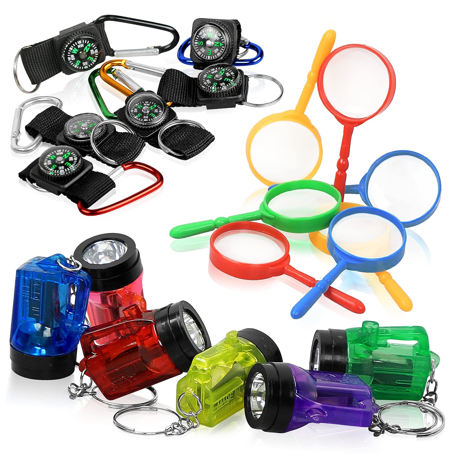 PROLOSO Nature Exploration Kit Outdoor Games Party Favors Toys for Kids Perfect for Adventure Theme Parties, Explorer, Camping, 