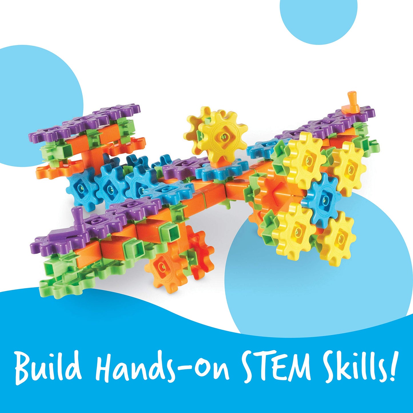 Learning Resources Gears! Gears! Gears! Super Building Toy Set, Stem Toys, Construction Toys, Gears For Kids, 150 Pieces, Ages 3