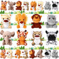 Hydren 40 Pack Mini Stuffed Jungle Animals In Bulk 4.7 Inch Safari Plush Toys,Lion Tiger Elephant Giraffe Leopard Monkey Hippo Z