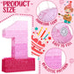 Sratte Number Piñata Number Birthday Piñata Decorations Gradient Pink Piñata With Stick Blindfold Confetti For Girls Boys Birthday Anniversary Party Decorations Supplies(Number 1)