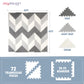 Play Platoon Non-Toxic Extra-Thick 96 Piece Triangle Play Mat - Comfortable 6X6Ft Cushiony Foam Floor Puzzle Exercise Mat For Kids & Toddlers - Gray & Cream