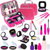 TEPSMIGO 2 Pack Pretend Makeup Kit for Girls, Kids Pretend Play Makeup Set - with Cosmetic Bag for Birthday Christmas, Toy Makeu