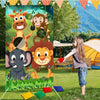 Jeffbaubl Animals Toss Game Banner with 8 Bean Bags Wild Animals tossing Game Bean Bag Toss Games Outdoor Games Set for Yard Lawn Game Photo Background Jungle Animals Theme Party Supplies