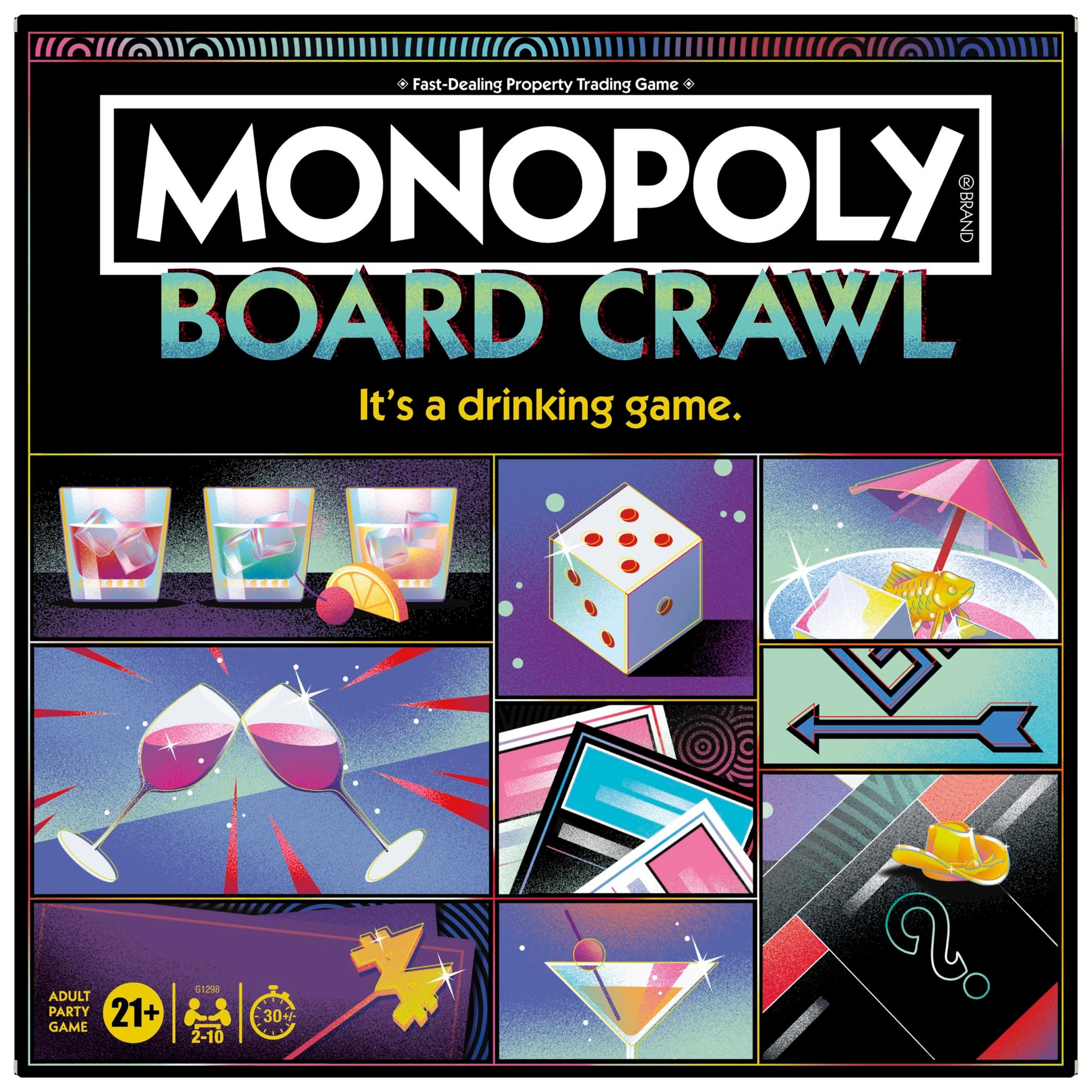 Monopoly Board Crawl Game | Official Monopoly Drinking Game for mature-themeds Only | Ages 21+ | for 2-10 Players | 30 Mins. | Hilarious mature-themed Party Games