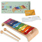 StoieS 8 Tiles Rainbow Colours CKey Xylophone Piano Keyboard Toy For Children Toddlers With Mallets And Music Sheet