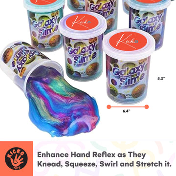 Kicko Marbled Unicorn Color Slime Set - 24-Pack Colorful Galaxy Slime For Kids - Soft, Gooey Sludge For Sensory Play And Tactile Stimulation - Ideal Slime Party Favors And Educational Slime Kit