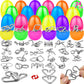 24 Pack Prefilled Easter Eggs With Metal Brain Teaser Puzzle Toys, Basket Stuffers Fillers Stress Relief Fidget Toys For Teens A