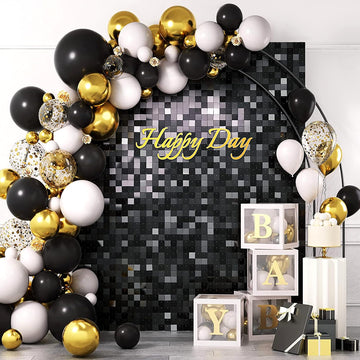 EMART 100pcs Black Balloons, 12 Inch Latex Helium Quality for Birthday, Wedding, Baby Shower Decor