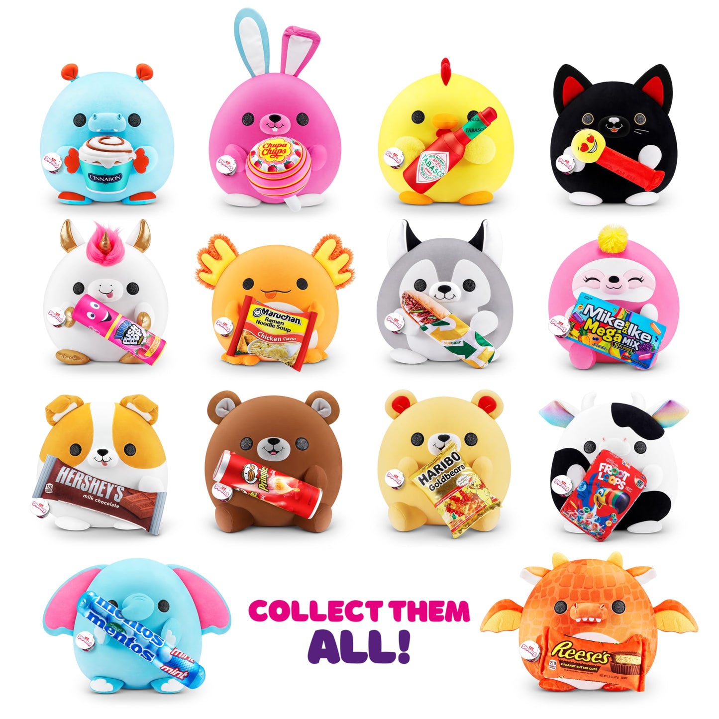 Snackles (Mentos) Elephant Super Sized 14 Inch Plush By Zuru, Ultra Soft Plush, Collectible Plush With Real Licensed Brands, Stu