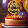 Yellow Nuts Personalised Cake Topper For Birthday Acrylic Golden Baby Shower Wedding Anniversary Props Cake Decor Decoration (St