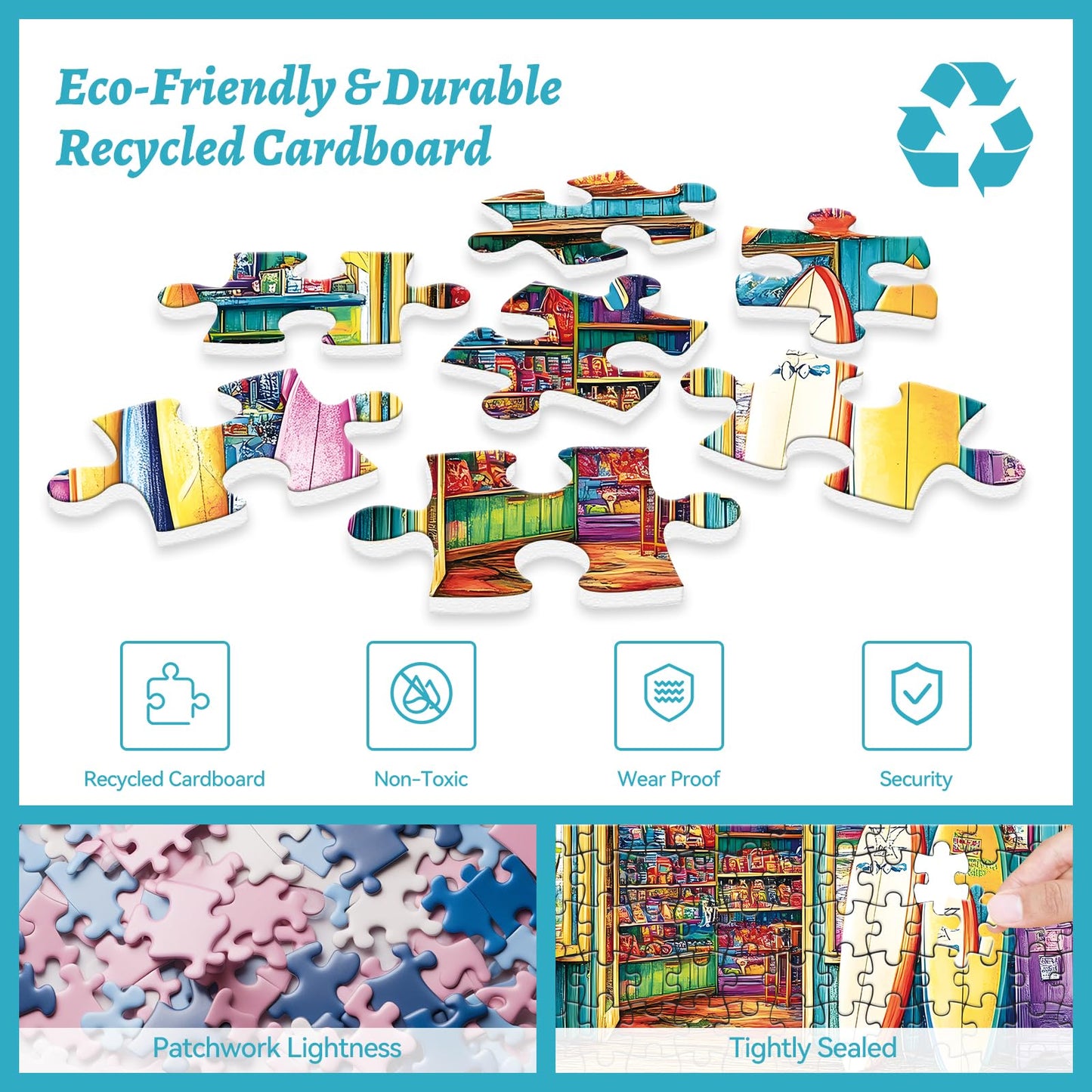 500 Piece Puzzles for mature-themeds  Seaside Souvenir Shop Jigsaw Puzzle with Surfboards  mature-themed Jigsaw Puzzle for Relaxation and Gift  Coastal Scene Puzzle Game for mature-themeds  Kids and Seniors  20.5  x 15