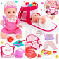 Tsomtto 12” Baby Doll Play Set Carrier Crossbody Baby Doll Diaper Bag Girl Pretend Play Toy Interactive Stuff Baby Doll Accessories For Toddlers 3-5 Realistic Babydoll Toy 2 3 4 5 Year Old Girl Gifts