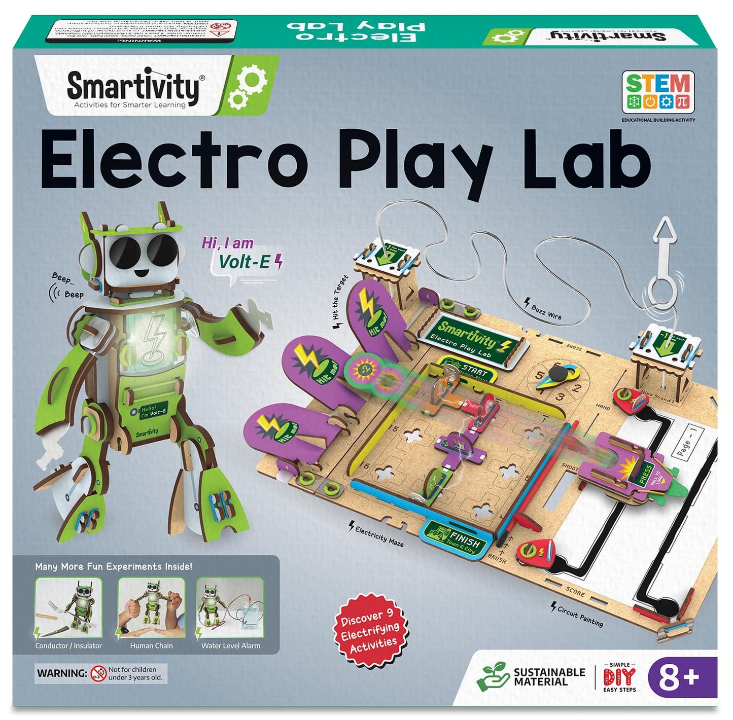 Smartivity Electricity Kit For Kids 8-14 Years Old I 8+ Circuit Experiments & Diy Electric Robot With Light And Sound | Science