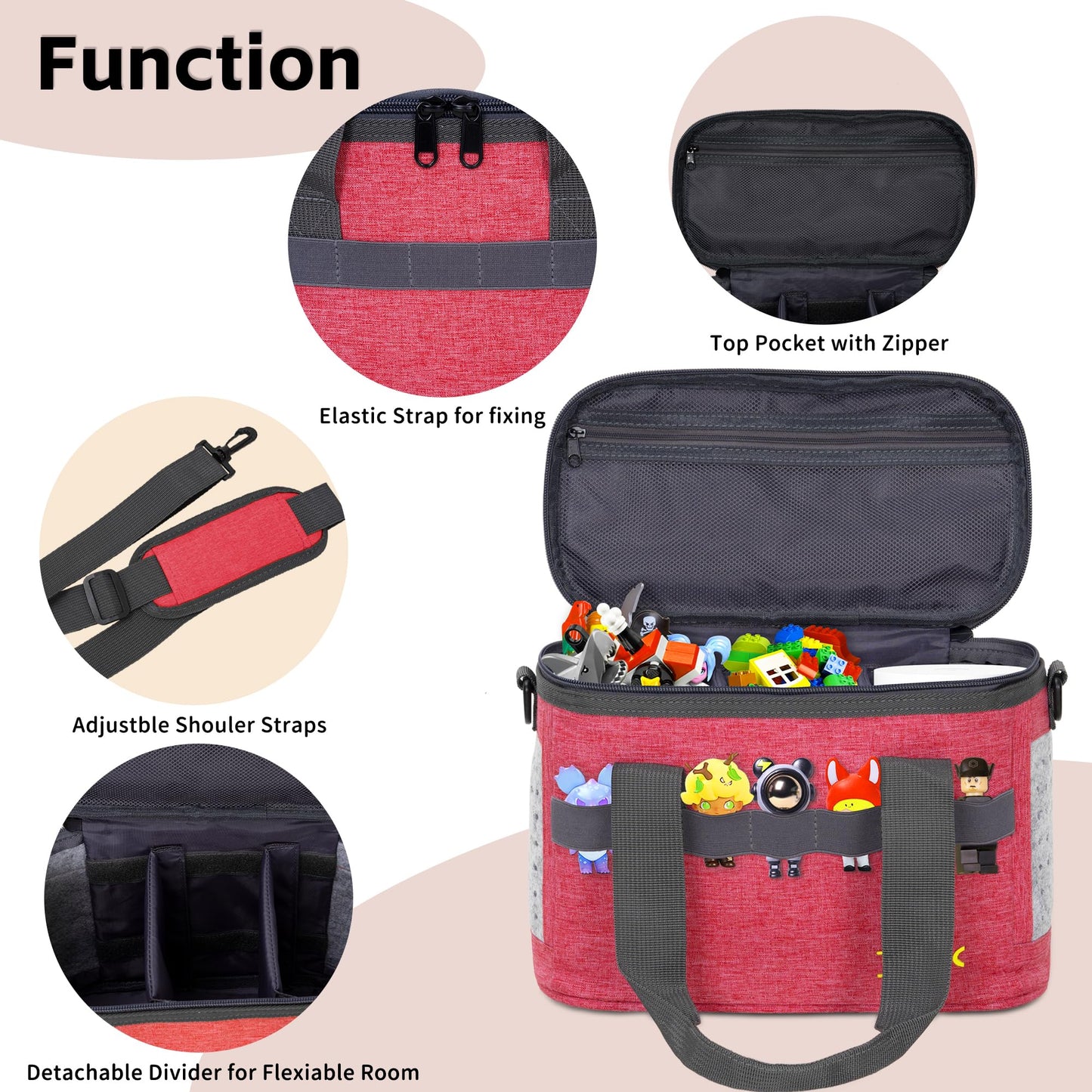 Ibvivic Toniebox Carrying Case For Toniebox Figures/Starter Set Waterproof Tonie Storage, Red