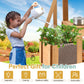 Aoparts Mud Kitchen For Kids Outdoor, Wood Outdoor Kitchen With Planter Box, Toddler Play Kitchen With Sink, Faucet, Blackboard,