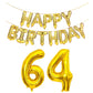 Shuntai 64 Number Balloons Gold Letters Banner Happy 46Th Or 64Th Birthday Balloon Decorations For Men Women 40 Inch Big Giant F