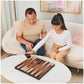 Spin Master Games Legacy Deluxe Wooden Backgammon Set - Classic 2-Player Board Game with Cups & Dice for Ages 8 and Up