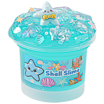 Shell Blue Clear Slime, Good Stretchy & Non-Sticky Premade Slime, Slime Party Favors For Kids, Slime Sensory Toys For Birthday E