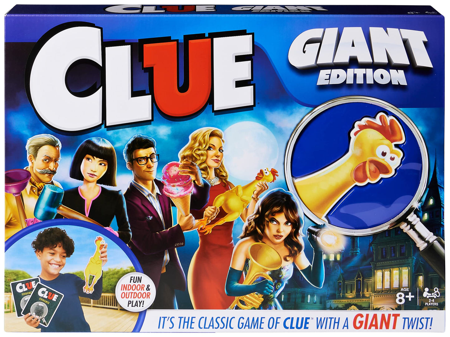 Spin Master Games Clue Giant Edition - Oversized Family Game for 2-4 Players, Ages 6+, Plastic Board, Indoor & Outdoor Fun