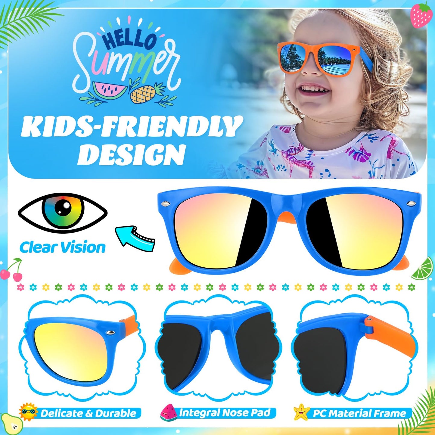 Giftinbox 24Pack Kids Sunglasses Bulk,Kids Sunglasses Party Favor?Neon Sunglasses For Kids Boys Girls Age 3-8,Valentines Day Gifts For Kids, Birthday Party ,Beach, Pool Party Favors