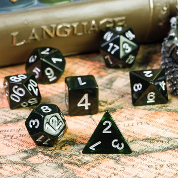 HDdais Polyhedral DND Dice Sets 7-Die D&D Dice for Dungeons and Dragons Pathfinder DND RPG MTG Table Gaming Dice (Dark Green)