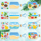 Cy2Side Summer Beach Stickers Scene - 12Pcs Summer Drifting Bottles Sticker Scene Art Craft For Kid Make Your Own Beach Sticker Scene With Pineapple Flamingo Diy Hawaii Party Game Class Fun Activities