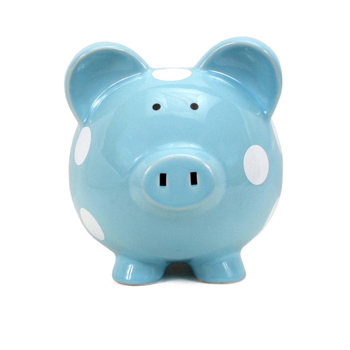 Child To Cherish Ceramic Polka Dot Piggy Bank, Blue