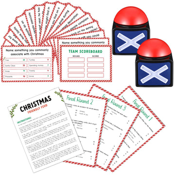 Syhood Mother'S Day Friendly Feud Game With Answer Buzzer, Mothers Day Feud Party Game, Patriotic Independence Day July 4Th Fun Family Trivia Quiz Night For Party Office Adult Groups(Christmas)
