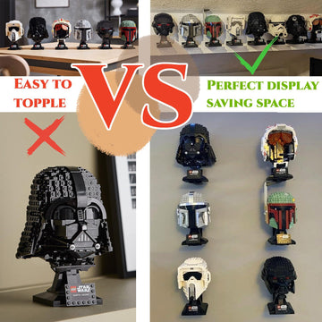 Teyouyi 2Pcs Wall Mount For Lego Star Wars Helmet Display Shelf For Lego Star Wars Helmet Compatible With All Standard Lego Helmets Black