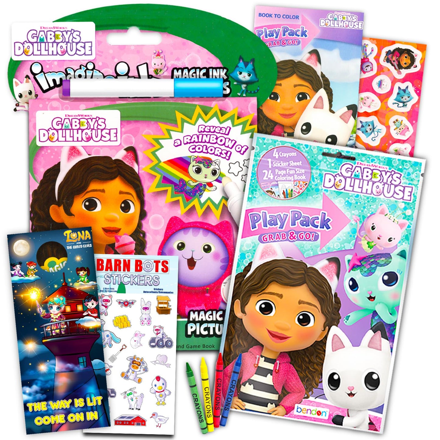 Gabbys Dollhouse Coloring and Activity Books - Imagine Ink Coloring Book  Play Pack  Stickers  More-New