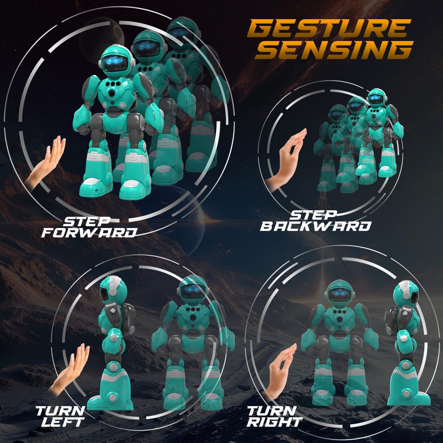 Stemtron Robot Toys For Kids, Programmable Remote Control Robot With Magic Record Voice Function, Intelligent Gesture Sensing, S
