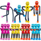 16 PCS Suction Cup Robot Toy Shape Changing Telescopic Pop Tubes Autism Sensory Toy Kids Girls Boys Toddlers mature-themed Funny Robot Action Figure Bendable Fidget Toy Gift Birthday Party Favors Christmas