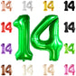 Katchon, Dark Green 14 Balloon Numbers - 40 Inch | Green Number 14 Balloons For 14Th Birthday Decorations For Girls | 14Th Birthday Balloons For 14Th Birthday Decorations For Boys | 14 Green Balloons