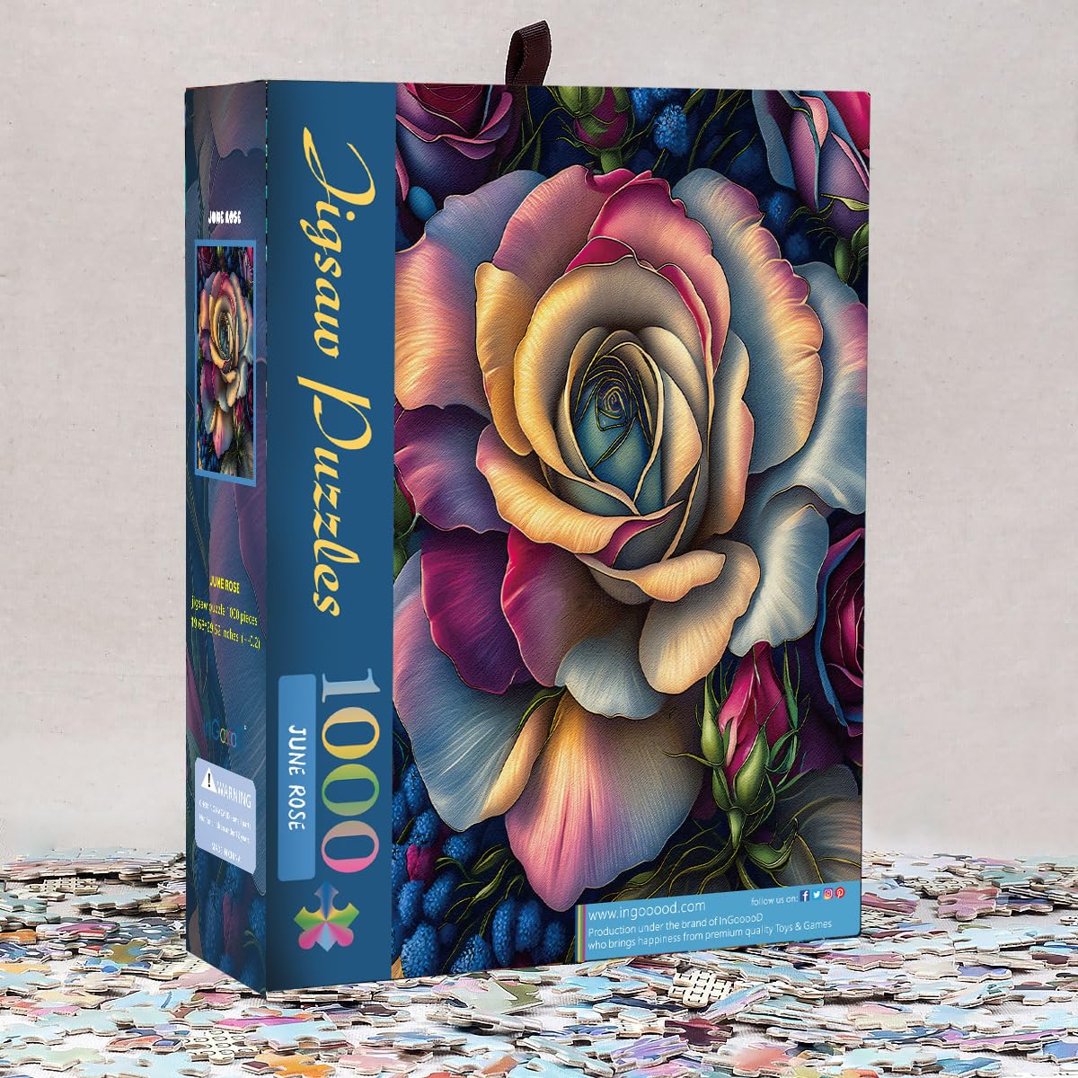 Ingooood Jigsaw Puzzle 1000 Pieces - Fantasy Series - Roses Puzzle Entertainment Toys for mature-themed Puzzles for Home Decoration  Family Puzzle Perfect for Game Nights (June Rose)