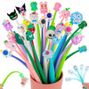 PGPBW Squishy Pens for Kids, 30 Count, Black Silicone, Fun Stress Relief Bobblehead, Party Favors, Birthday Gifts