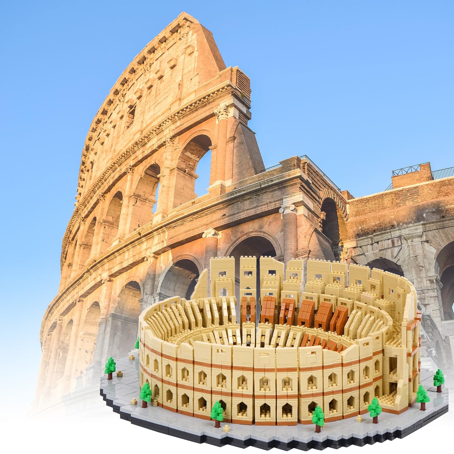 Geniteen Building Blocks Set - Roman Colosseum Model, 5594 PCS Micro Building Kit, Plastic Construction Toy for Kids & Adults