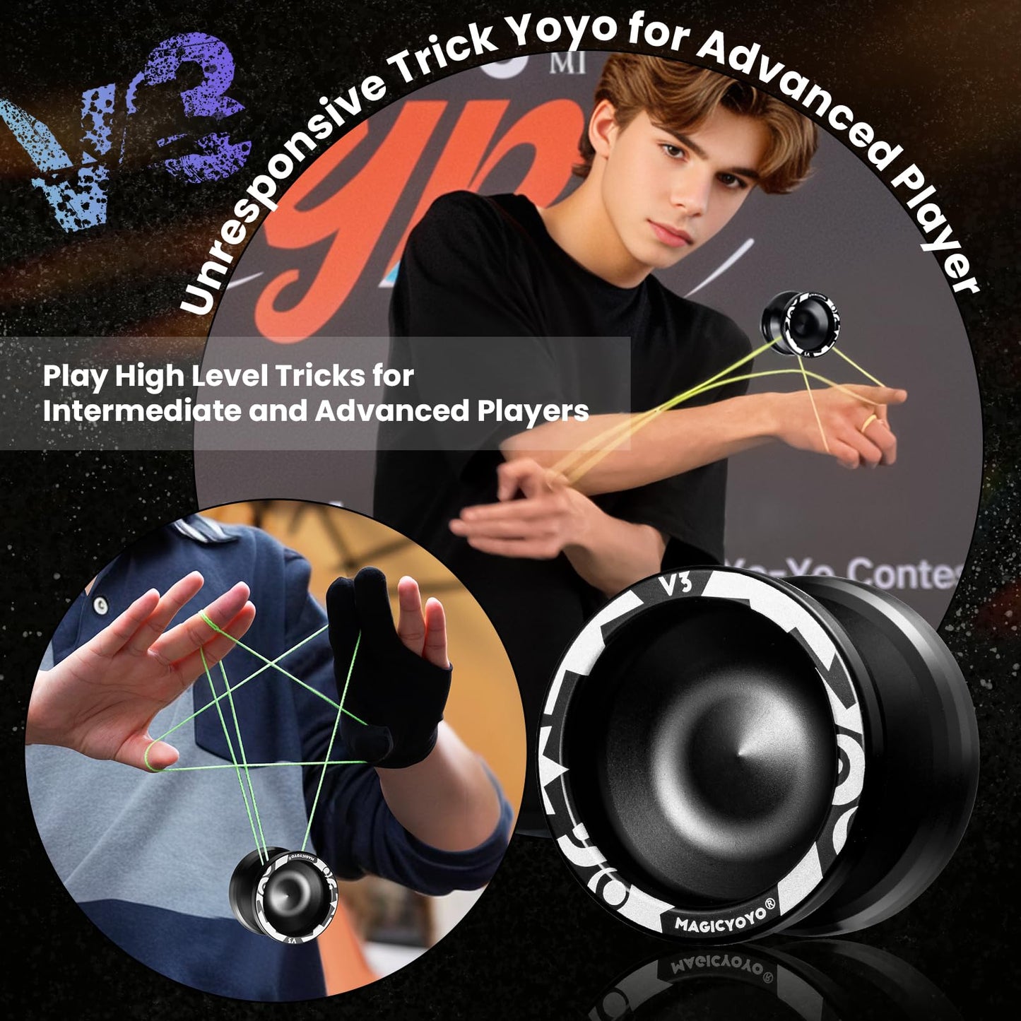 Professional Responsive Yoyo V3, Magicyoyo Metal Yoyo For Beginner, Alloy Yoyo With Unresponsive Bearing + Bearing Removal Tool