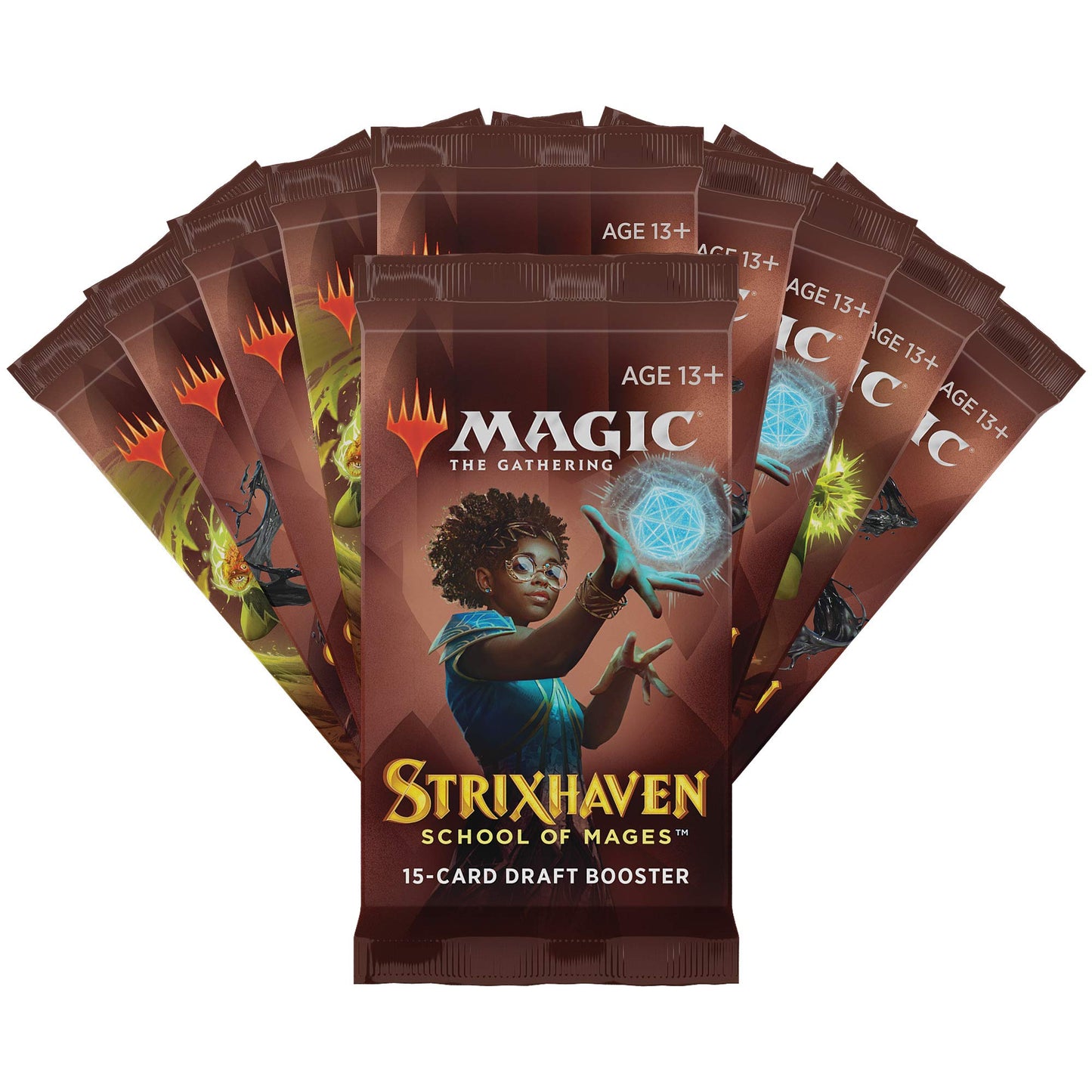Wizards of the Coast Magic: The Gathering Strixhaven Bundle - 10 Draft Boosters, Brown, Standard Size, Model C84370000