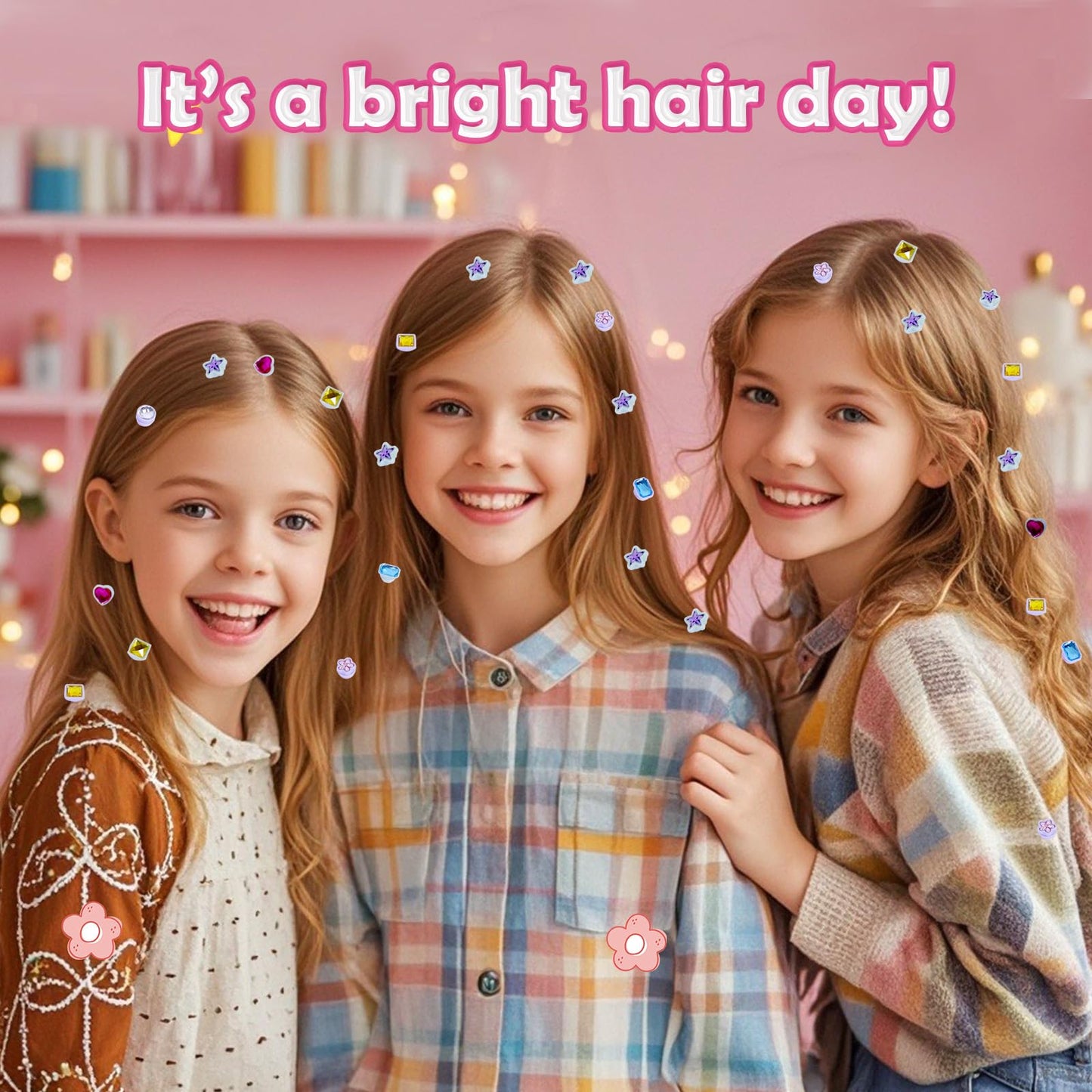 kidzkube Kids Hair Gem Stamper Kit, Quick Gems Hair Jeweler, Bling Hair Jewels for Girls Toys, Hair Styling Tool with Reusable S