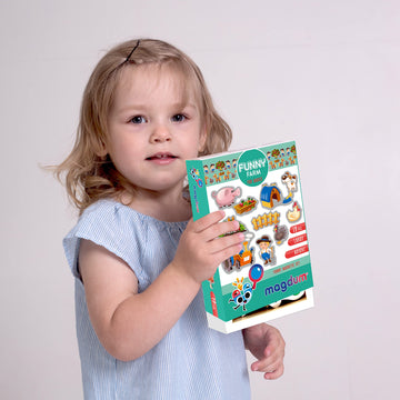 Magdum 19 Fridge Magnets For Toddlers - Funny Farm Kids Magnets For Fridge - Toddler Magnets For Refrigerator - Magnetic Animals - Fridge Magnets For Kids - Animal Magnets - Toddler Fridge Magnets