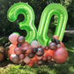 40 Inch Green 30 Number Balloons, Jumbo Foil Balloons For 30Th Birthday Party Decorations Supplies / 30Th Anniversary Event