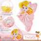 Lewtemi 4 Pcs Fairy Princess Piata Set 15.7 x 12.5 x 3  Pink Piata with Stick Blindfold Colorful Confetti, Small Piata for Girl