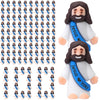 Bememo 100 Pcs Little Jesus Figures Jesus Loves You Original Design Rubber Pocket Toys Little Figures to Hide and Seek Sunday Sc