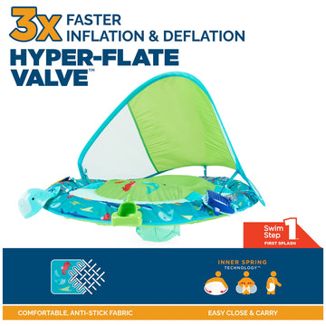 Swimways Baby Spring Float Splash N Play, Baby Float With Canopy & Upf Protection, Baby Pool Toys & Swimming Pool Accessories Fo
