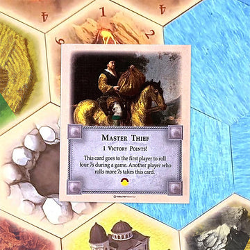 Tabletop Monthly Master Thief Card Compatible With Catan'S Settlers Of Catan, Seafarers, And Catan Expansions, 5Th Edition Board