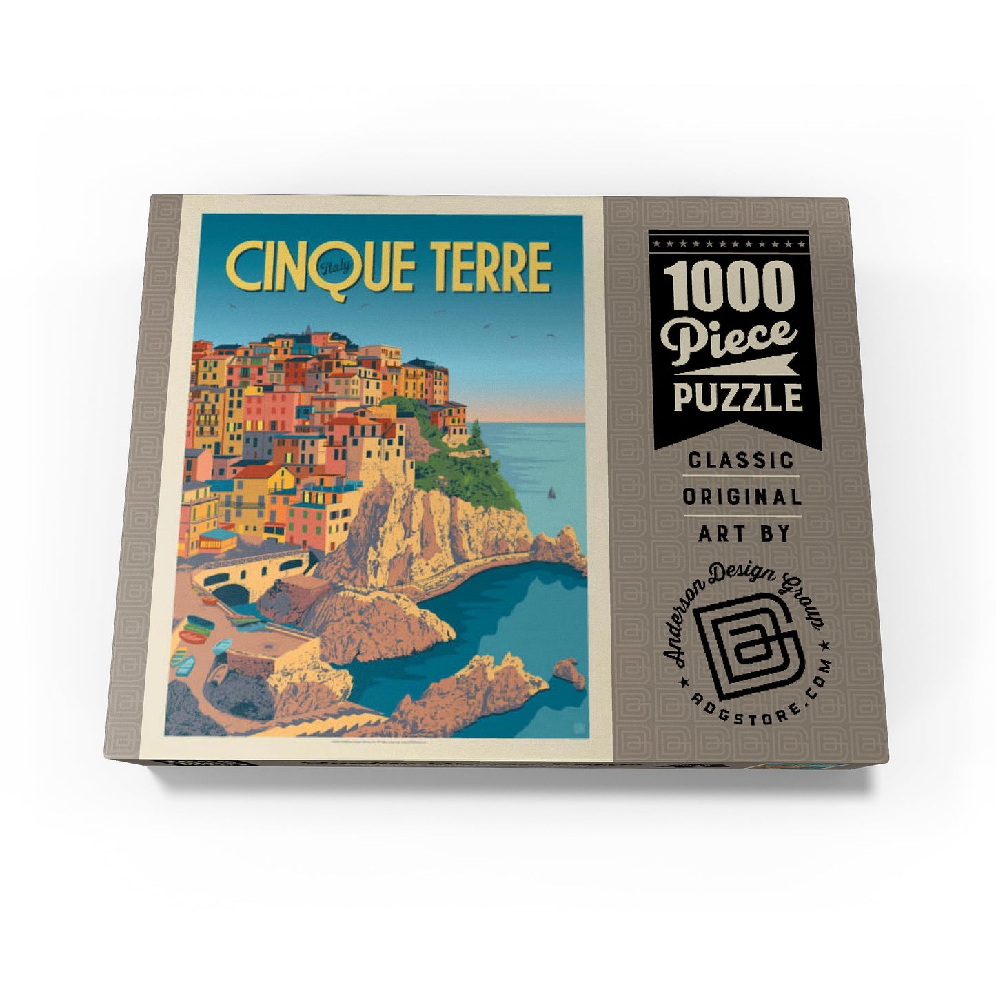 Mypuzzle Italy: Cinque Terre, Vintage Poster - Premium 1000 Piece Jigsaw Puzzle For Adults