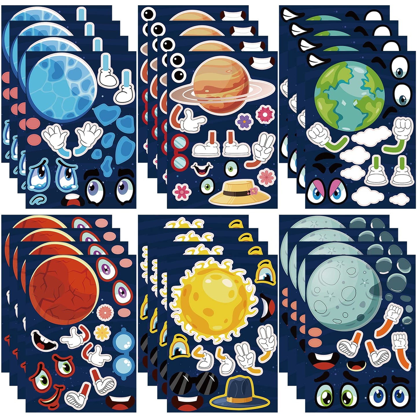 Dorgua Make-A-Face Sticker Set, Make A Space Stickers For Kids Boys, Diy Craft Stickers Face Stickers Decor, Make Your Own Space