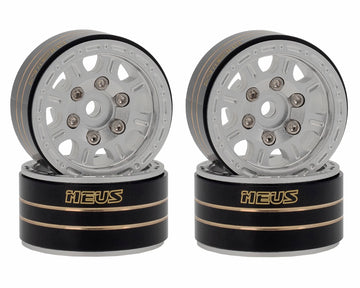Meus Racing 4Pcs 1.0 Beadlock Wheels Hub Rims W/Removable Thickened 4Mm Hex Adapter For 1/18 Trx4M, Axial Scx24 Gladiator Bronco